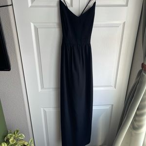 Black Maxi with cross back. Perfect for weddings!